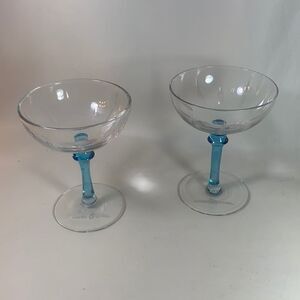 Set 2 Vintage Bombay Sapphire Gin Martini Glasses